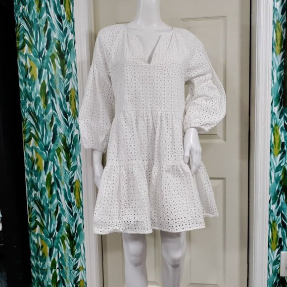 Karina Grimaldi x Revolve Whimsy Cochette Prairie Irina White Eyelet  Dress XS/S - Picture 3 of 14